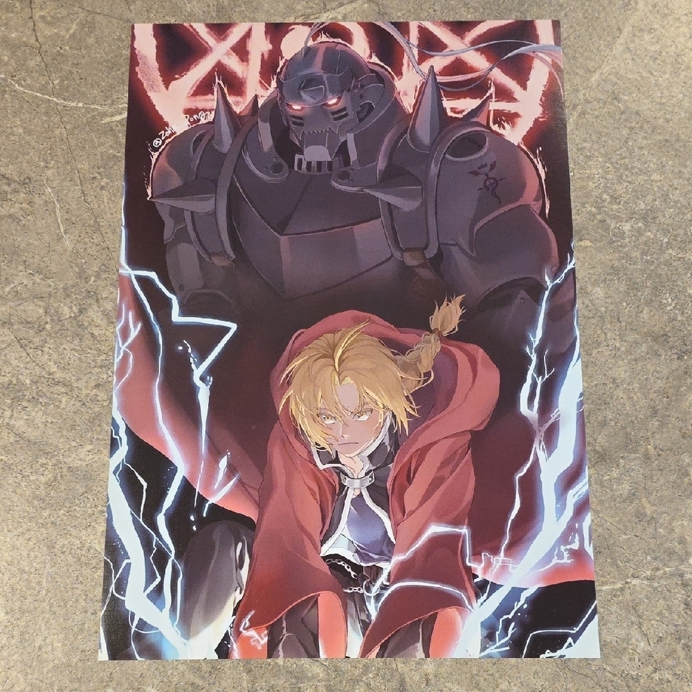 Anime Art Poster with Red and Black Design